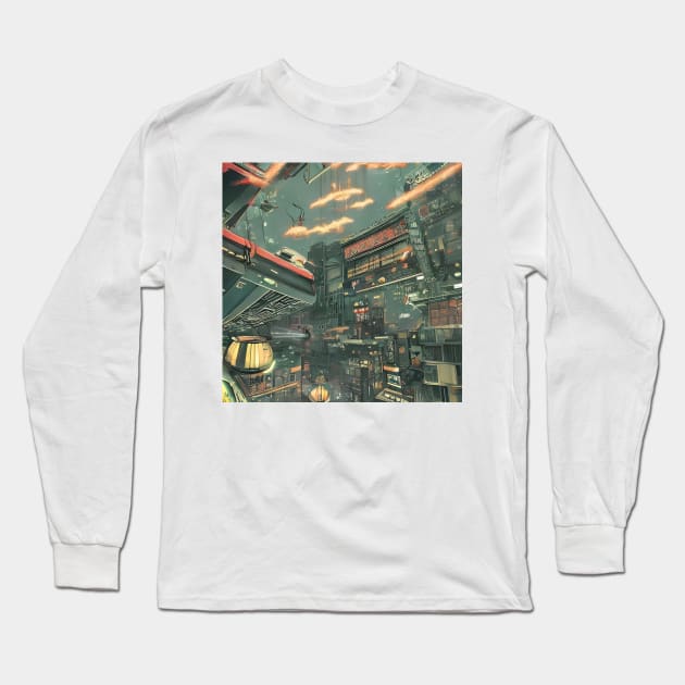 Tokyo Neon - Night Scenario - Vintage look Long Sleeve T-Shirt by Trendy-Now